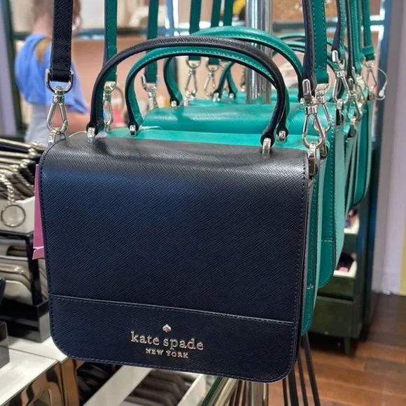 Kate Spade Staci Square Crossbody Saffiano Leather Black - Picture 2 of 16